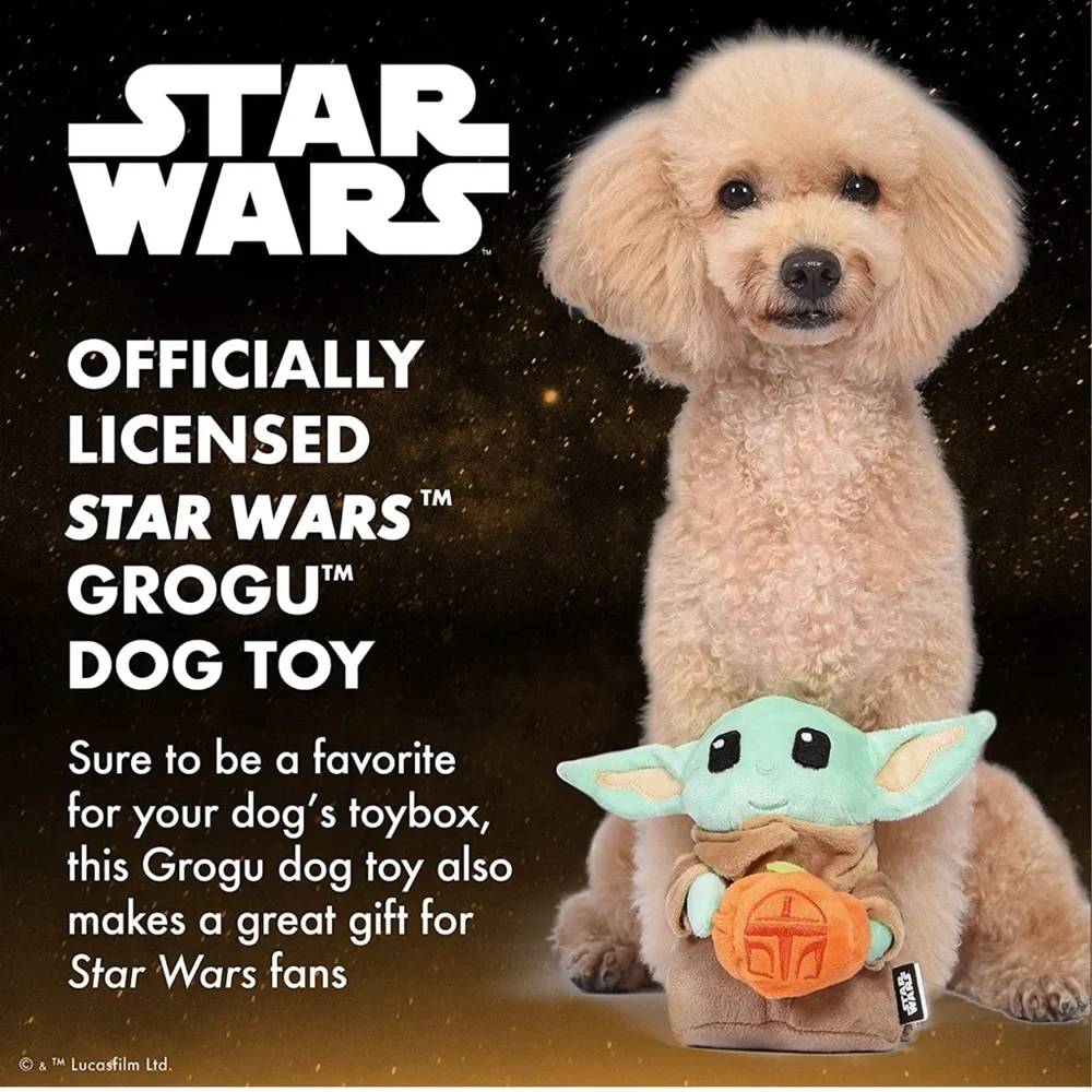 🆕 STAR WARS Halloween Grogu Pumpkin 9” Squeaky Plush Pet Toy